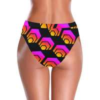 Hex Black High-Waisted High-Cut Bikini Bottom