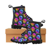 Hex Pulse TEXT Black Women's PU Leather Martens Boots