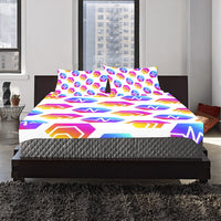 Hex Pulse Combo 3-Piece Bedding Set (1 Duvet Cover 86"x70"; 2 Pillowcases 20"x30")