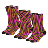 Hex Small Black Sublimated Crew Socks (3 Packs)