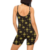 5555 Women's Spaghetti Strap Short Yoga Bodysuit