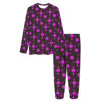 5555 Pink Women's All Over Print Pajama Set with Trouser Opening