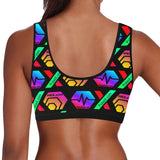 HPXdotCOM Black Women's All Over Print Sports Bra