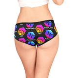 Hex Pulse TEXT Black Women's All Over Print High-cut Briefs