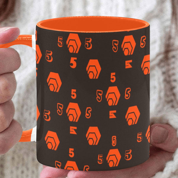 5555 Orange Ceramic Mug With Inner Color (11oz)