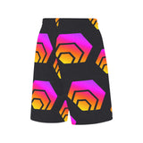 Hex Black Tapered All Over Print Basketball Shorts With Pockets