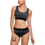 Hex Black & Grey Women's Sports Bra Yoga Set