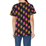 Hex Color Dot Com Black Women's All Over Print Scrub