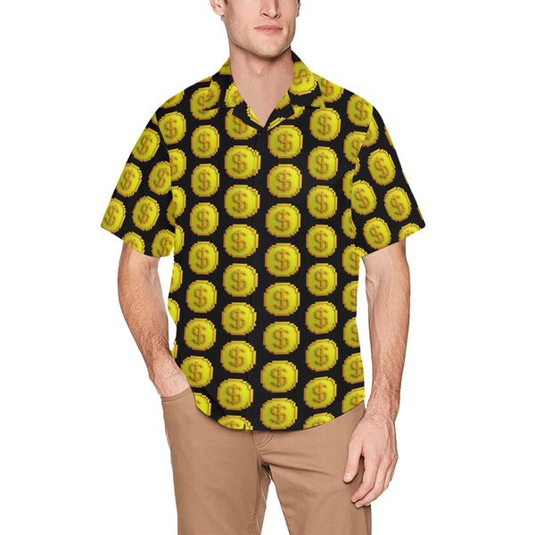 IM 3D BLK Men's All Over Print Hawaiian Shirt With Chest Pocket