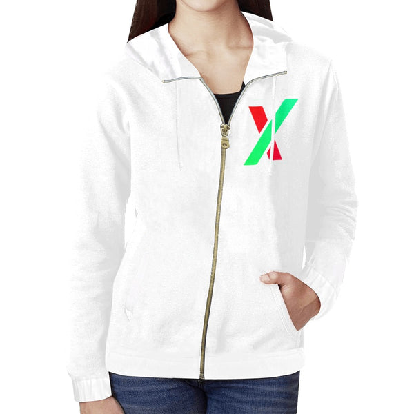 PulseX Logo Women's All Over Print Full Zip Hoodie