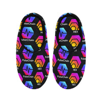 Hex Pulse TEXT Black Men's Non-Slip Cotton Slippers