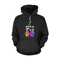 I Sac'd Stacked Black Men's All Over Print Hoodie