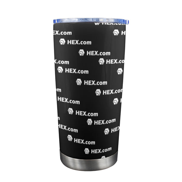 HEXdotcom Combo White Custom Tumbler with Transparent Lid (20oz)