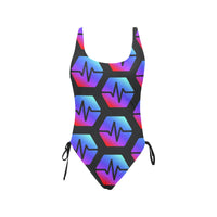 Pulse Black Drawstring Side One-Piece Swimsuit