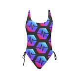 Pulse Black Drawstring Side One-Piece Swimsuit