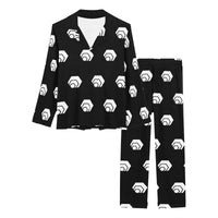 Hex White Black Women's Long Pajama Set