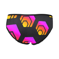 Hex Black Tapered Women's All Over Print High-cut Briefs