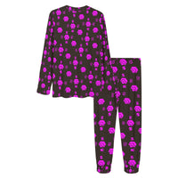 5555 Pink Women's All Over Print Pajama Set with Trouser Opening