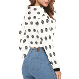 Hex Black Women's All Over Print Cropped Hoodie