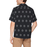 Hex Black & Grey Men's All Over Print Hawaiian Shirt With Chest Pocket