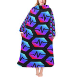 Pulse Black Blanket Robe with Sleeves for Adults