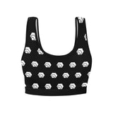 Hex White Black Women's All Over Print Sports Bra