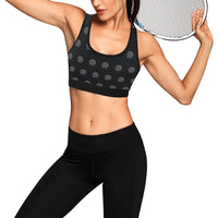 Hex Black & Grey Women's All Over Print Sports Bra