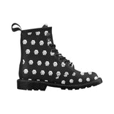 Hex White Black Men's PU Leather Martens Boots