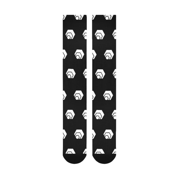 Hex White Black Over-The-Calf Socks