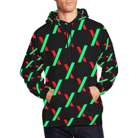 PulseX Black Men's All Over Print Hoodie