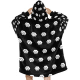 Hex White Black Blanket Hoodie for Women