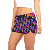 Hex Pulse Combo Black Women's All Over Print Casual Shorts