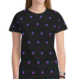 Pulse Small Black Women's All Over Print Mesh Cloth T-shirt