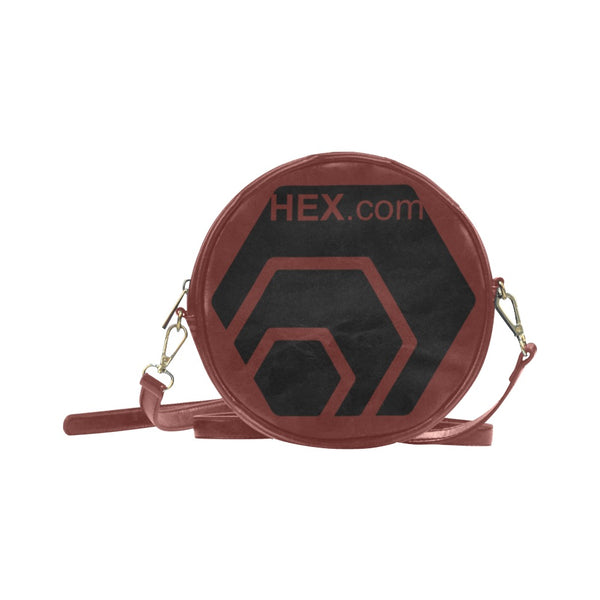 HexDotCom Black Round Messenger Bag