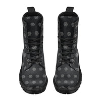 Hex Black & Grey Women's PU Leather Martens Boots