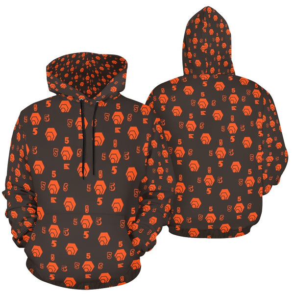 5555 Orange Men's All Over Print Hoodie