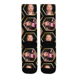 Richard Heart Faces Black Men's Custom Socks