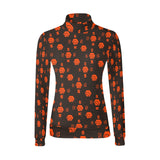 5555 Orange Women's All Over Print Mock Neck Sweater