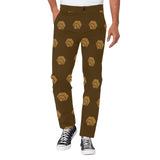 Hex Brown & Tan Men's All Over Print Casual Trousers