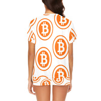 Bitcoin Orange Women's Short Pajama Set