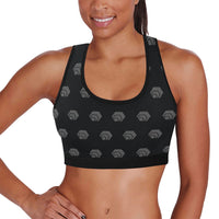 Hex Black & Grey Women's All Over Print Sports Bra