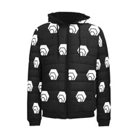 Hex White Black Men's Hooded Bomber Jacket