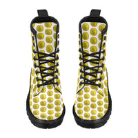 IM 3D WHT Men's PU Leather Martens Boots