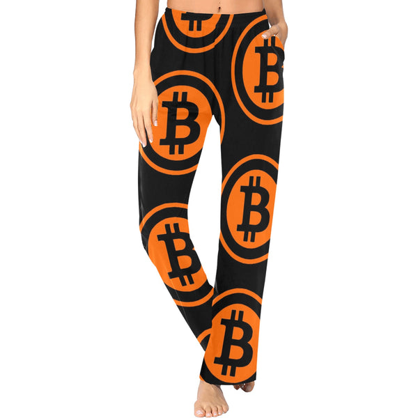 Bitcoin Black & Orange Women's Pajama Pants