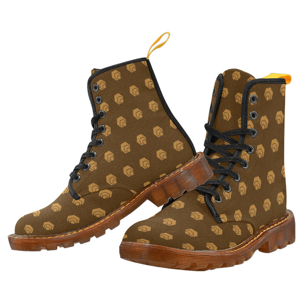 Hex Brown & Tan Men's Lace Up Canvas Boots