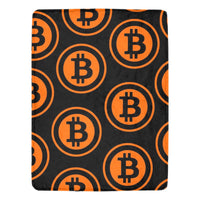 Bitcoin Black & Orange Ultra-Soft Micro Fleece Blanket 60" x 80"