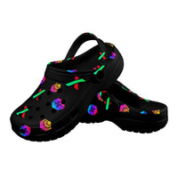 HPX Black Small Custom Print Adults Clogs