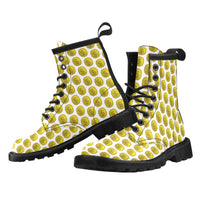 IM 3D WHT Men's PU Leather Martens Boots