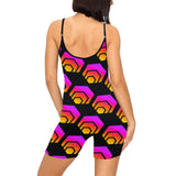 Hex Black Women's Spaghetti Strap Short Yoga Bodysuit
