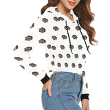 Hex Black Women's All Over Print Cropped Hoodie